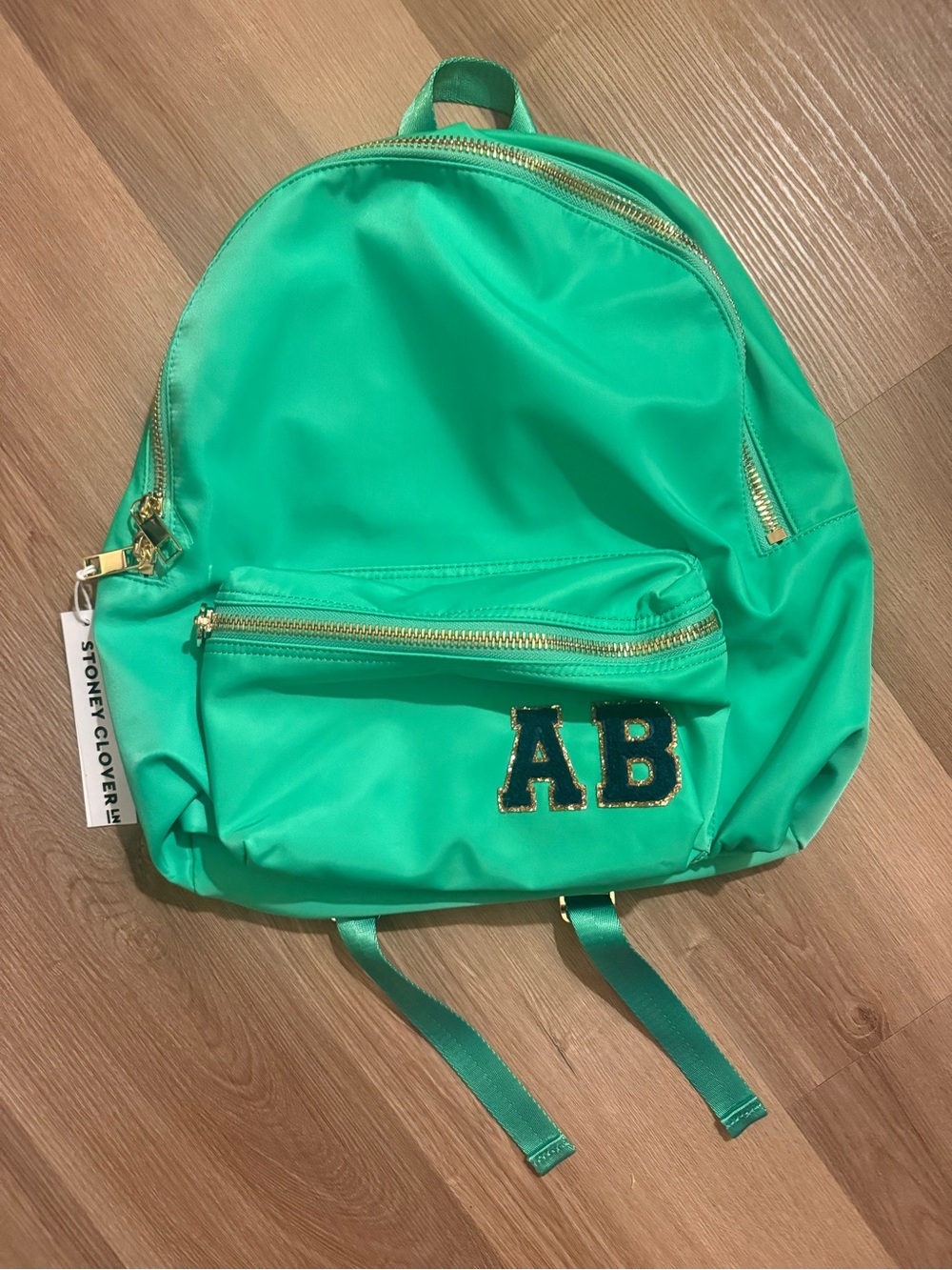 Stoney Clover Lane Emerald Green Backpack with AB Patch